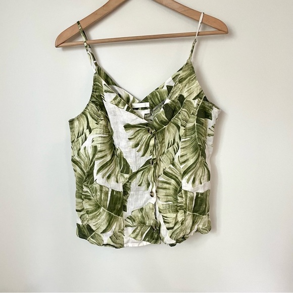 H&M Tops - H&M Tropical  Linen Print Tank Top